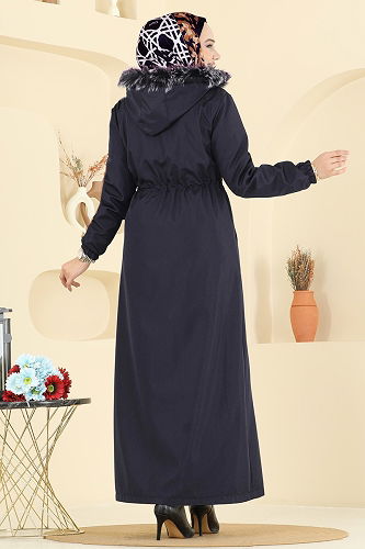 moda selvim ترانشكوت كحلي غامق 2821MSA980 - Thumbnail