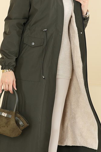 moda selvim Trenchcoat 2821MSA980 Khaki - Thumbnail