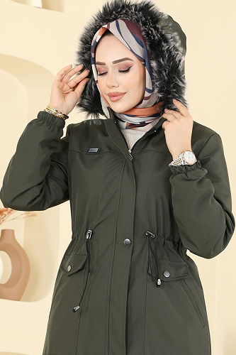 moda selvim Trenchcoat 2821MSA980 Khaki - Thumbnail