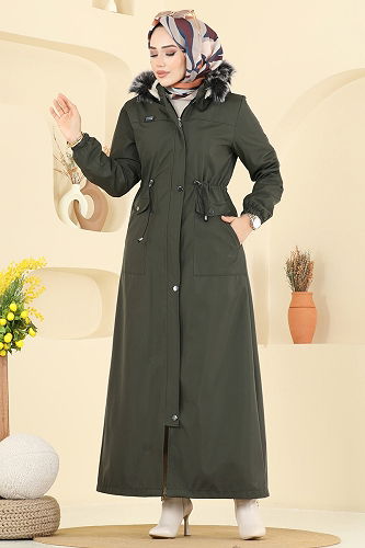 moda selvim ترانشكوت اخضر عفني 2821MSA980 - Thumbnail