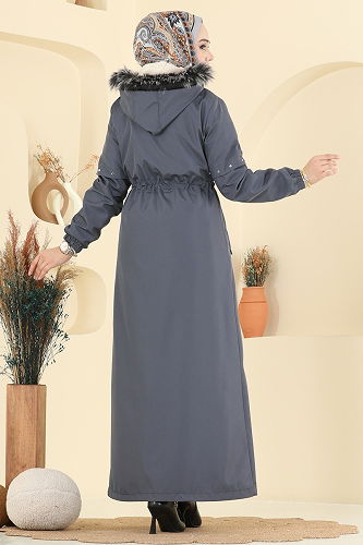 moda selvim Trenchcoat 2823MSA980 Anthracite - Thumbnail