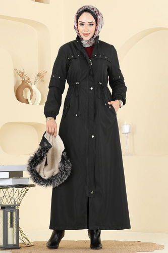 moda selvim ترانشكوت أسود 2823MSA980 - Thumbnail