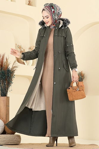 moda selvim Trenchcoat 2823MSA980 Khaki - Thumbnail