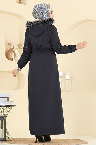 moda selvim Trenchcoat 2823MSA980 Navy Blue - Thumbnail