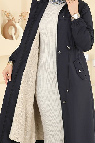 moda selvim Trenchcoat 2823MSA980 Navy Blue - Thumbnail