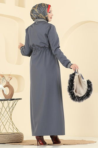 moda selvim ترانشكوت رمادي غامق 2824MSA980 - Thumbnail