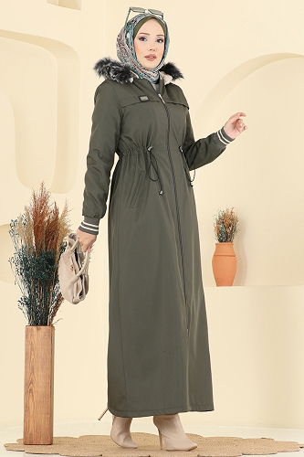 moda selvim Trenchcoat 2824MSA980 Khaki - Thumbnail