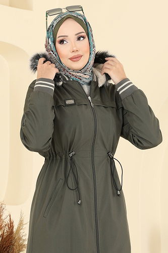 moda selvim Trenchcoat 2824MSA980 Khaki - Thumbnail