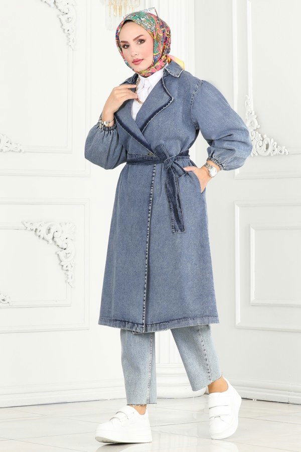 Trenchcoat 3001ZNE1011 Washed Jeans - 3