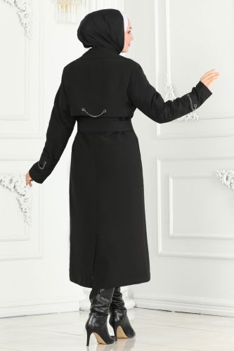 moda selvim TRENCHCOAT 3014DFL152 Black - Thumbnail