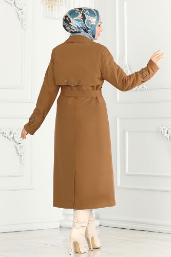 moda selvim Trenchcoat 3014DFL152 Tan - Thumbnail