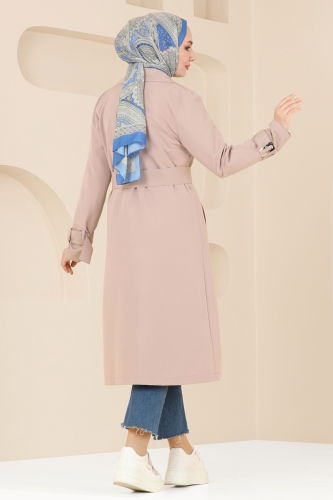 moda selvim Trenchcoat 3019KTR750 Stone - Thumbnail