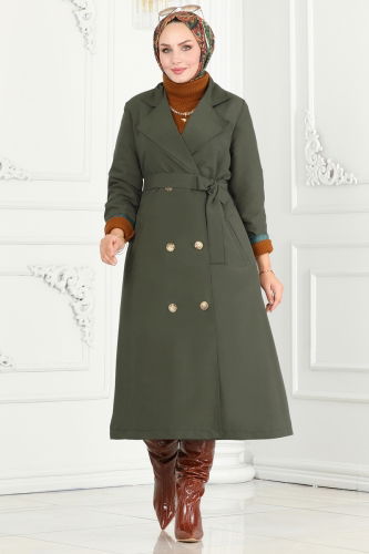 moda selvim TRENCHCOAT 3020DFL152 Khaki - Thumbnail