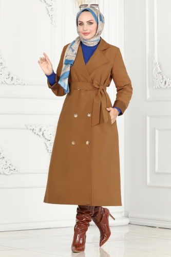 moda selvim Trenchcoat 3020DFL152 Tan - Thumbnail