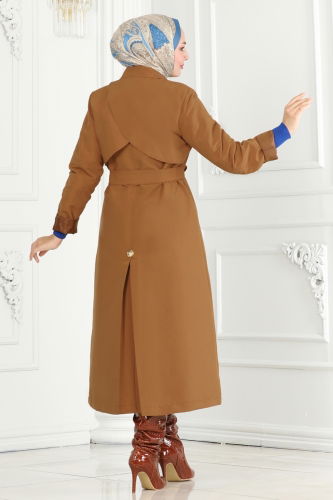 moda selvim Trenchcoat 3020DFL152 Tan - Thumbnail