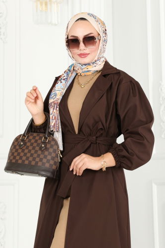 moda selvim Trenchcoat 3021KTR750 Brown - Thumbnail