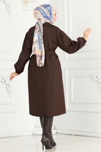 moda selvim Trenchcoat 3021KTR750 Brown - Thumbnail