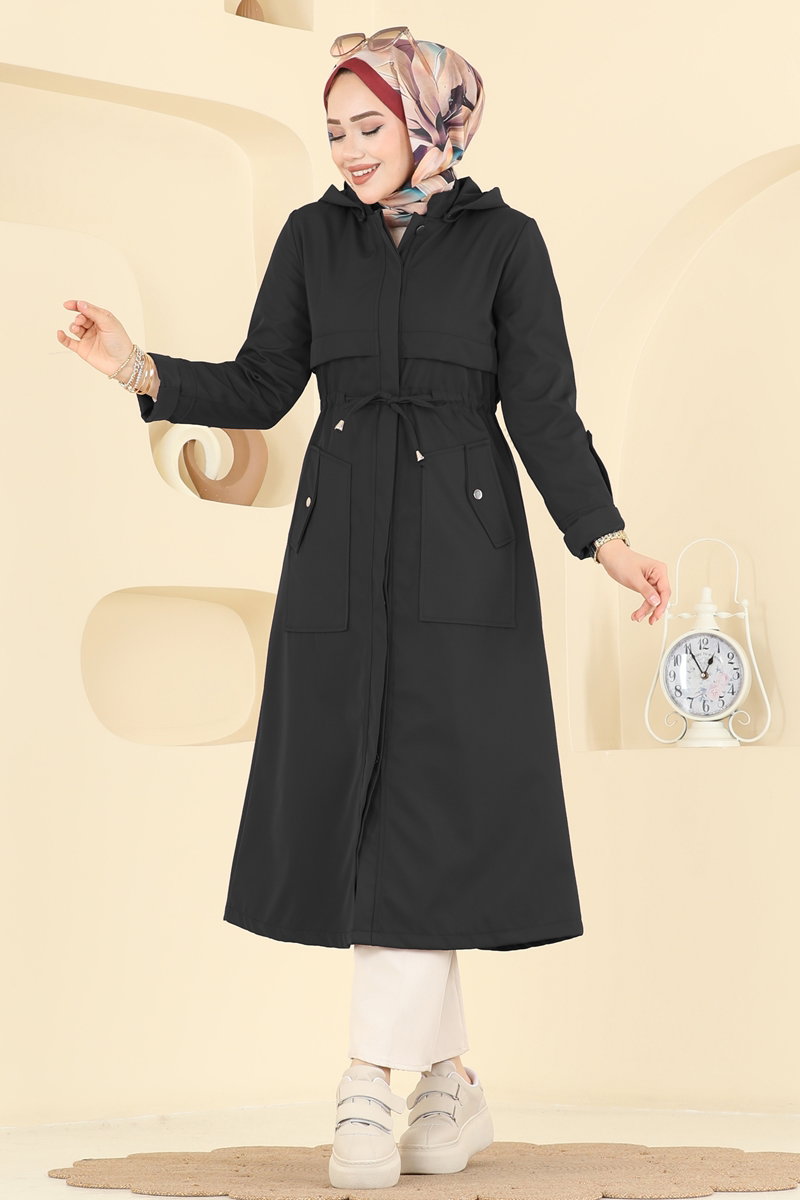Trenchcoat 3069KTR750 Black - Moda Selvim