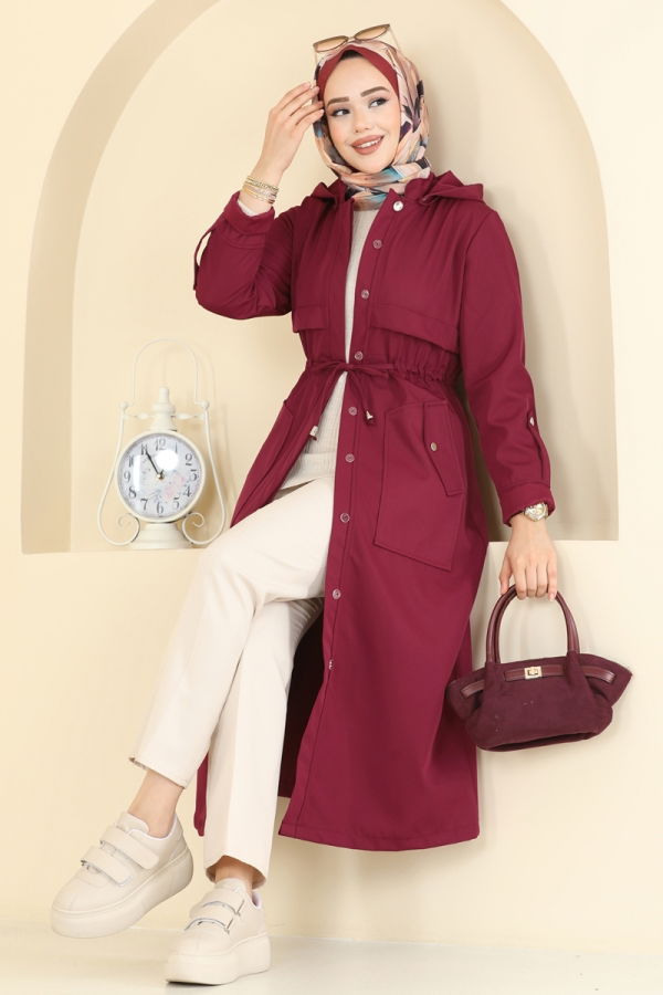 Modaselvim Trenchcoat Trenchcoat 3069KTR750 Burgundy