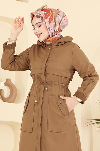 moda selvim Trenchcoat 3069KTR750 Tan - Thumbnail