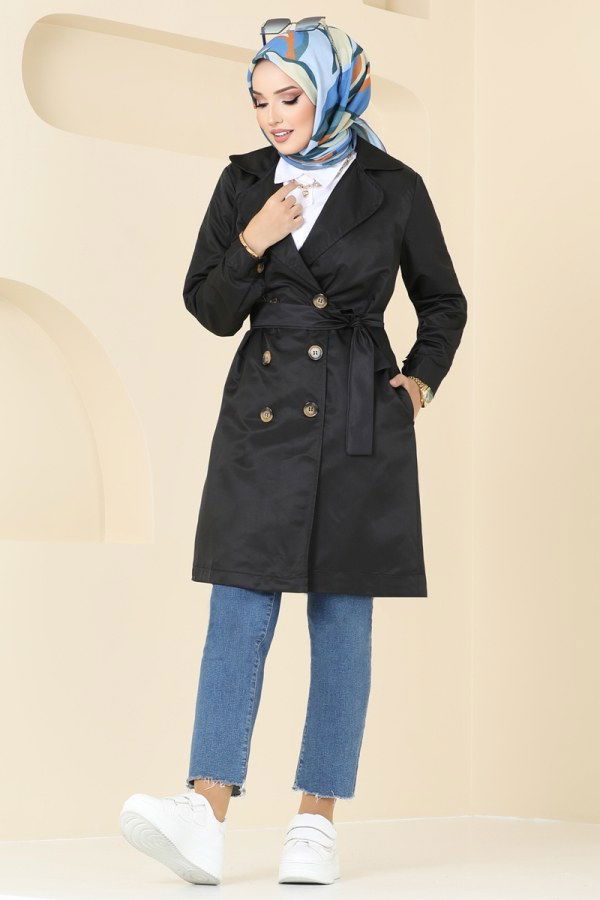 Trenchcoat 4082TEG847 Black - 2