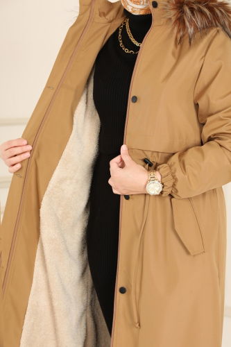 moda selvim Trenchcoat 4281MDH809 Latte - Thumbnail