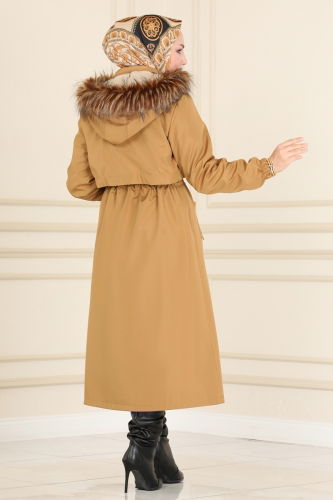 moda selvim Trenchcoat 4281MDH809 Latte - Thumbnail