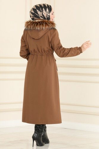 moda selvim Trenchcoat 4598MDH809 Tan - Thumbnail