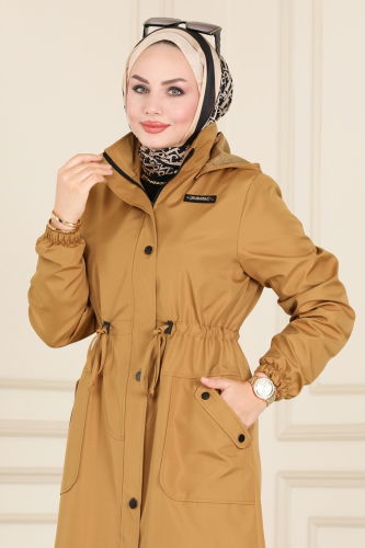 moda selvim Trenchcoat 4608MDH809 Latte - Thumbnail