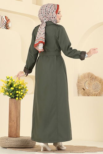 moda selvim Trenchcoat 4901ORG1169 Khaki - Thumbnail