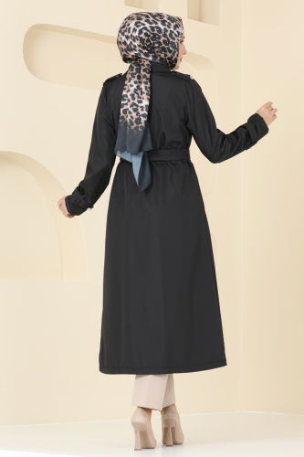 moda selvim Trenchcoat 530MP806 Black - Thumbnail