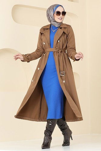 moda selvim Trenchcoat 530MP806 Tan - Thumbnail