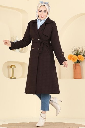 moda selvim Trenchcoat 5517ZRF469 Brown - Thumbnail