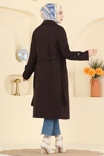 moda selvim Trenchcoat 5517ZRF469 Brown - Thumbnail