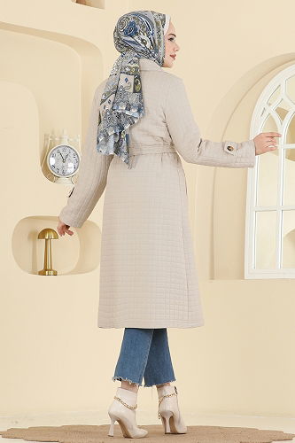 moda selvim Trenchcoat 5517ZRF469 Stone - Thumbnail