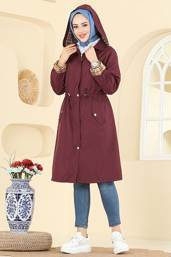 moda selvim ترانشكوت خمري 5533ZRF469 - Thumbnail