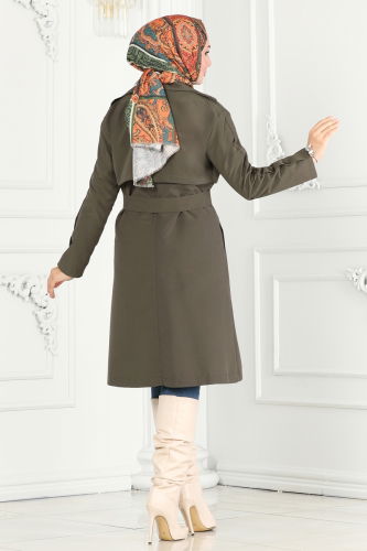 moda selvim Trenchcoat 6117BSK463 Khaki - Thumbnail