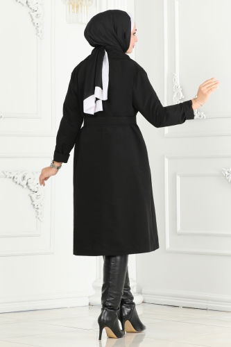 moda selvim TRENCHCOAT 6122BSK463 Black - Thumbnail