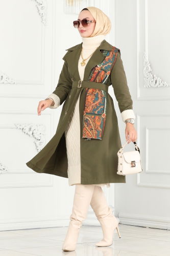 moda selvim TRENCHCOAT 6122BSK463 Khaki - Thumbnail