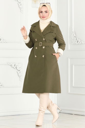 moda selvim TRENCHCOAT 6122BSK463 Khaki - Thumbnail