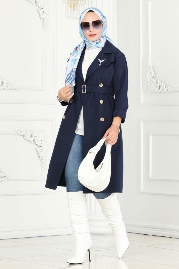 Modaselvim Trenchcoat TRENCHCOAT 6122BSK463 Navy Blue