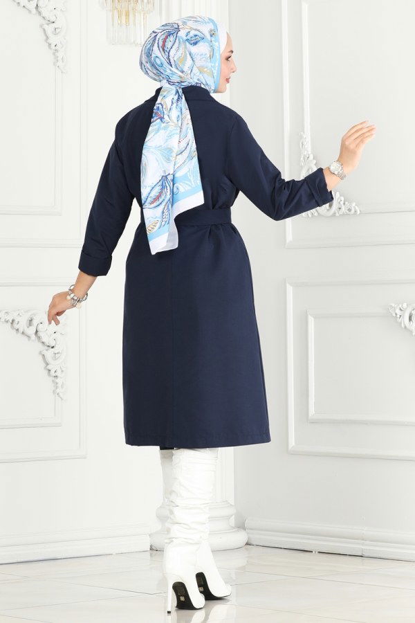 Trenchcoat 6122BSK463 Navy Blue - 5