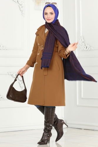 moda selvim Trenchcoat 6122BSK463 Tan - Thumbnail