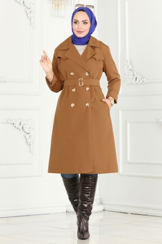 moda selvim TRENCHCOAT 6122BSK463 Tan - Thumbnail