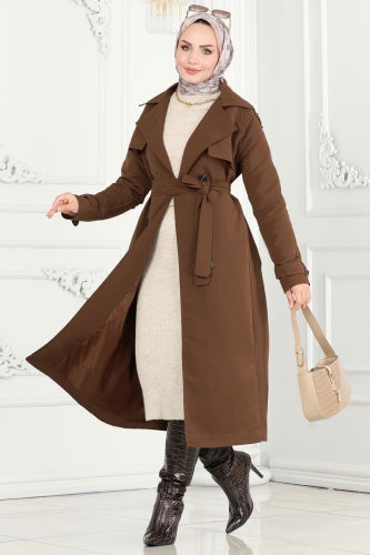 B.İ.S.S.K. - TRENCHCOAT 6126BSK463 Brown