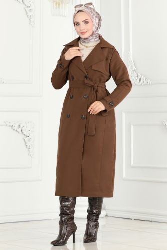 moda selvim TRENCHCOAT 6126BSK463 Brown - Thumbnail