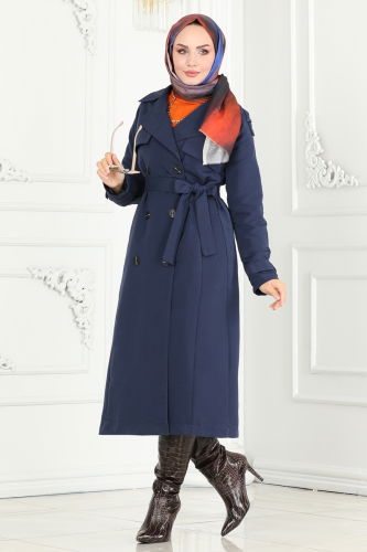 B.İ.S.S.K. - TRENCHCOAT 6126BSK463 Navy Blue