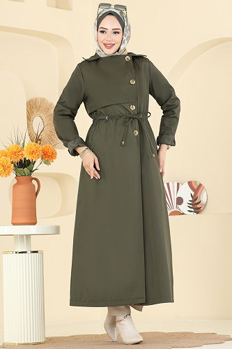 moda selvim ترانشكوت اخضر عفني 6223ANT466 - Thumbnail