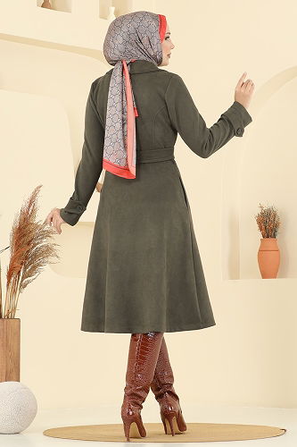 moda selvim Trenchcoat 6246BSK463 Khaki - Thumbnail