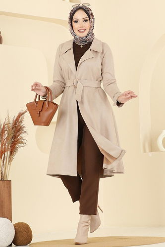 moda selvim ترانشكوت بيج 6246BSK463 - Thumbnail